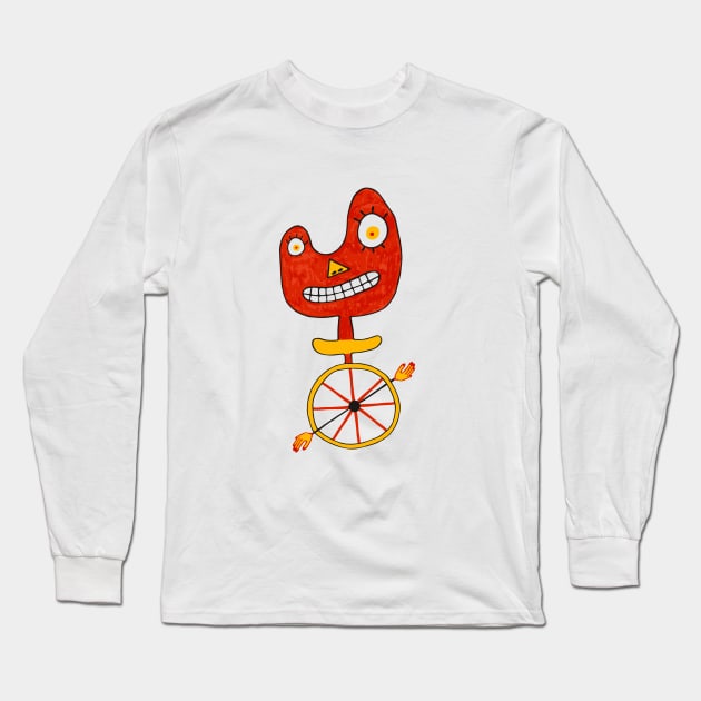 A Unicycle Swallowed by Hermes Long Sleeve T-Shirt by G-Worthy